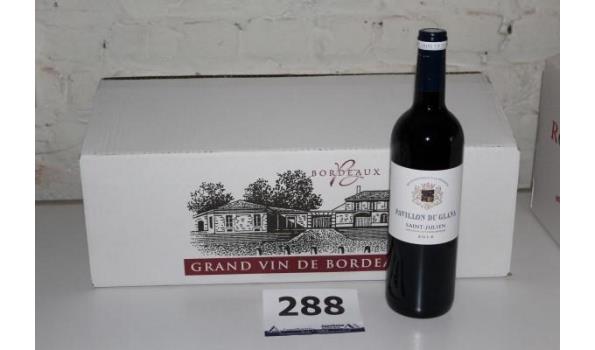 12 flessen à 75cl rode wijn Pavillon Du glana, Saint-Julien, 2018